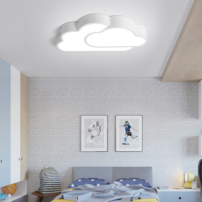 Macaron Cloud Kindergarten Ceiling Light - Acrylic Candy-Colored Flush Light