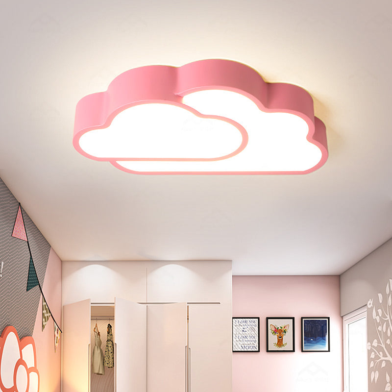 Macaron Cloud Kindergarten Ceiling Light - Acrylic Candy-Colored Flush Light