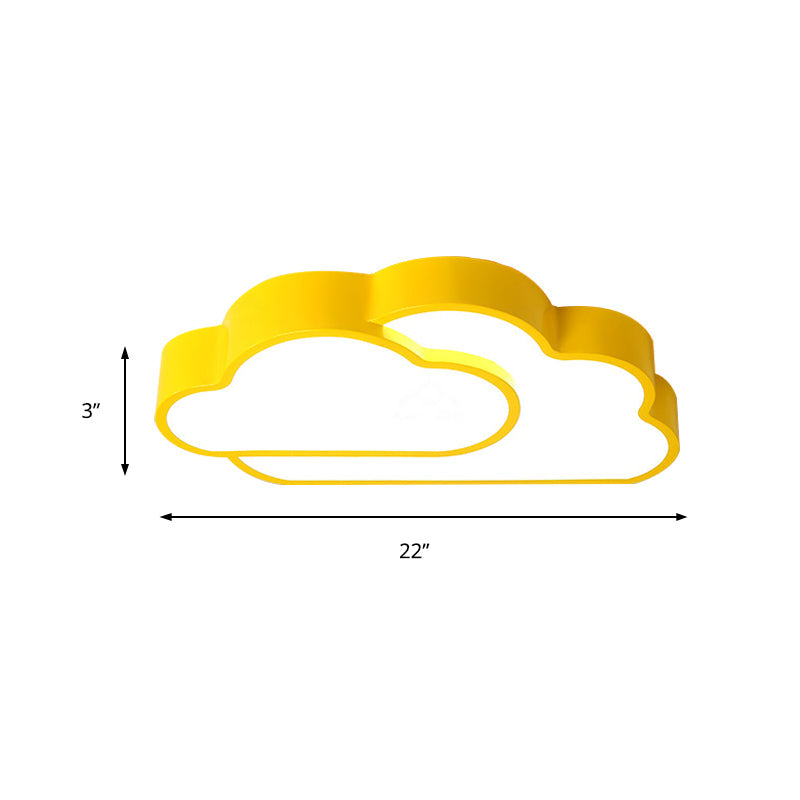 Macaron Cloud Kindergarten Ceiling Light - Acrylic Candy-Colored Flush Light
