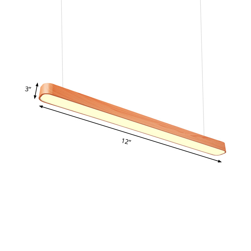 Modern Wooden Pendant Light with LED, Available in 3 Sizes and 3 Light Colors