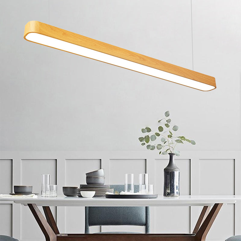 Modern Led Oval Pendant Light - Wood Deep Grain/Light Grain White/Warm/Natural 4/8/12 Wide / 4 White