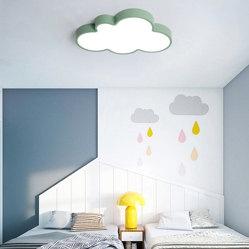Nordic Style Macaron Colored Cloud Child Flush Mount Light for Bedroom