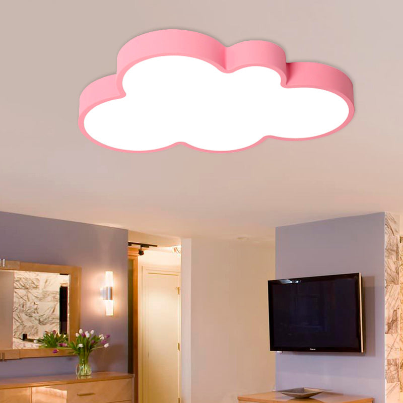 Nordic Style Macaron Colored Cloud Child Flush Mount Light for Bedroom