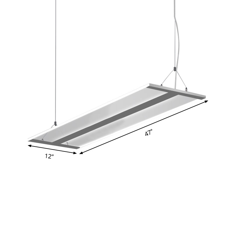Modern Ultra Slim LED Ceiling Lamp: Single Light Fixture in Black/White, Warm/White Light, 35.5"/47" Wide