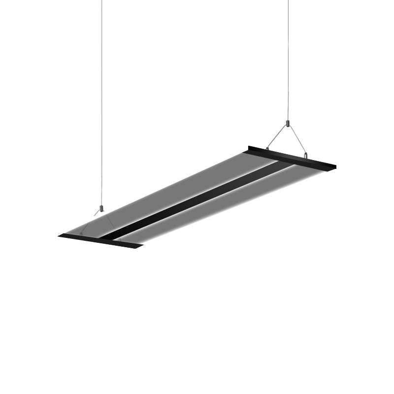 Modern Ultra Slim LED Ceiling Lamp: Single Light Fixture in Black/White, Warm/White Light, 35.5"/47" Wide