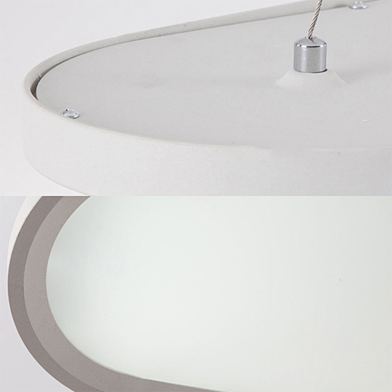 Contemporary White Triangle LED Suspension Lamp with Remote Control Dimming