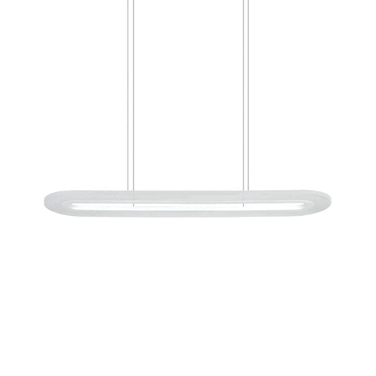 Modern Led Oval Office Ceiling Pendant | Acrylic 31.5/39 Wide Warm/White/Natural Light
