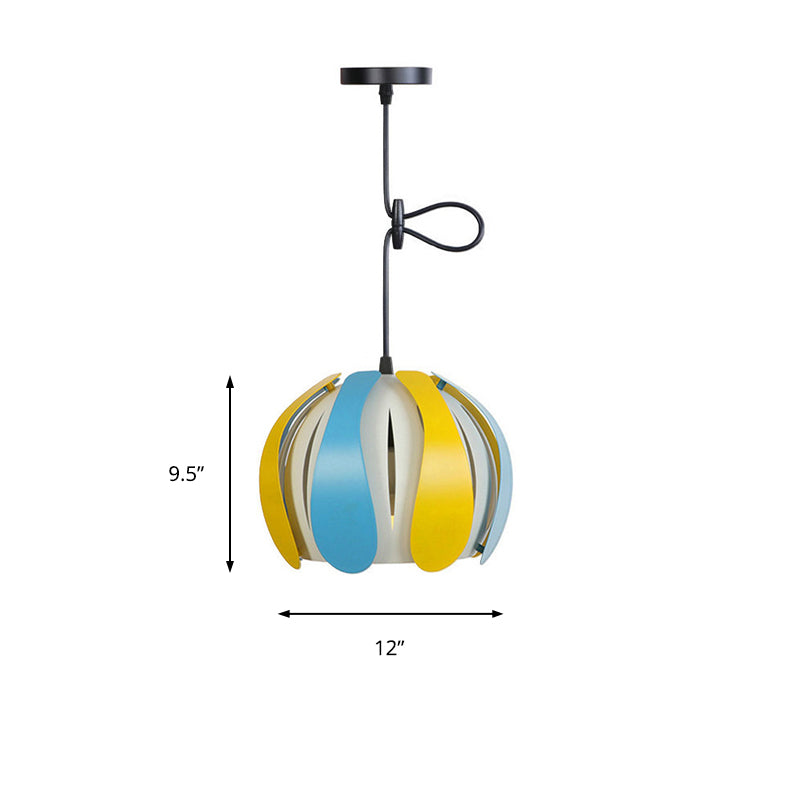 Modern Metal Bud Ceiling Lamp with Adjustable Cord - Black/Pink/Yellow - 8"/12" Wide - Ideal for Dining Room
