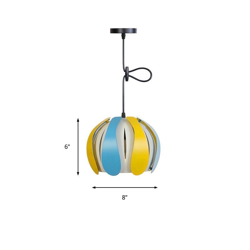 Modern Metal Bud Shade Ceiling Lamp: Black/Pink/Yellow Pendant Light Fixture For Dining Room -