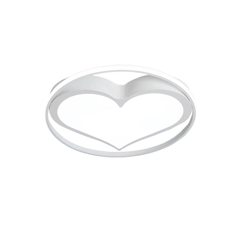 Contemporary Heart-Shaped Ceiling Lamp with Acrylic Metal Flush Light for Living Room
