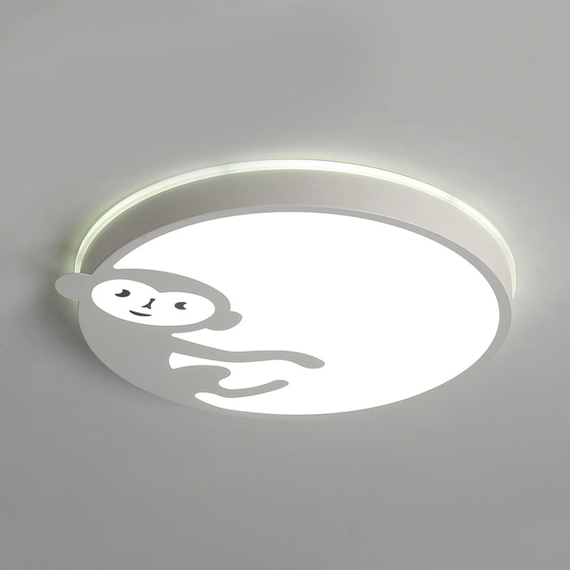 Plafonnier pour chambre d'enfant avec motif singe en blanc - Plafonnier pour enfants