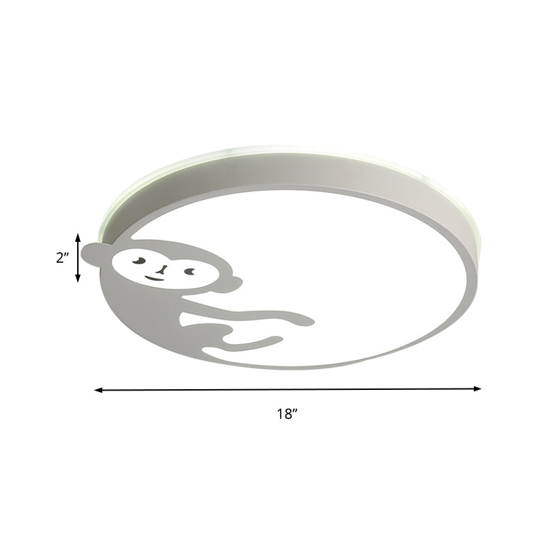 Plafonnier pour chambre d'enfant avec motif singe en blanc - Plafonnier pour enfants