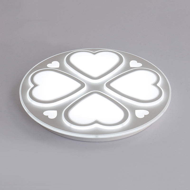 Modern Acrylic Heart Petal Ceiling Light - Stylish Flush Mount in White for Bathroom