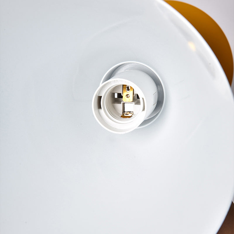Contemporary Nordic Style Hourglass Pendant Light - Metal 1 Bulb Grey/Red/Yellow Ideal For Living