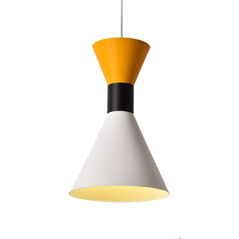 Nordic 1-Light Pendant with Metal Shade in White, Pink, or Green