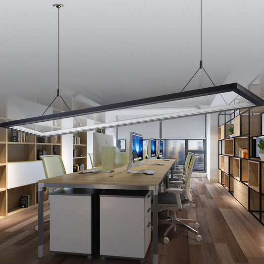 Ultra Slim Silver/Black LED Acrylic Pendant Ceiling Light for Office