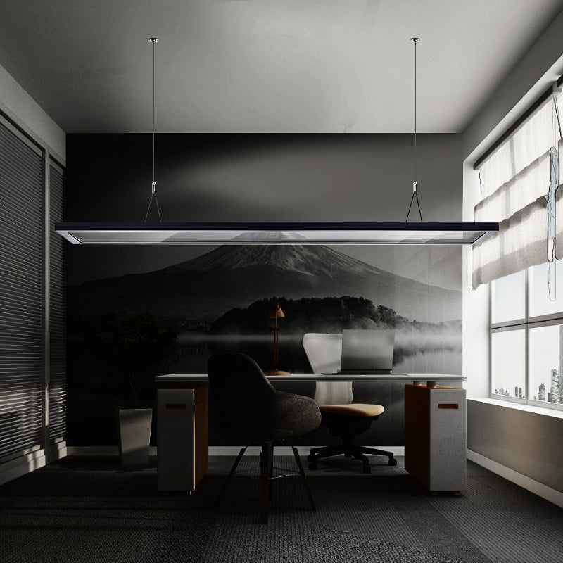 Ultra Slim Silver/Black LED Acrylic Pendant Ceiling Light for Office