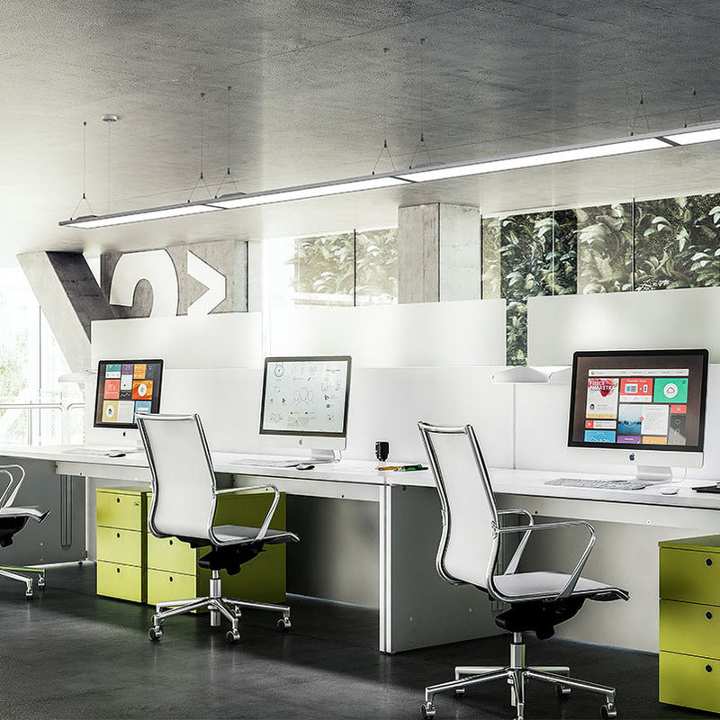Ultra Slim Silver/Black LED Acrylic Pendant Ceiling Light for Office