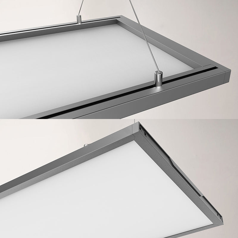 Ultra Slim Silver/Black LED Acrylic Pendant Ceiling Light for Office