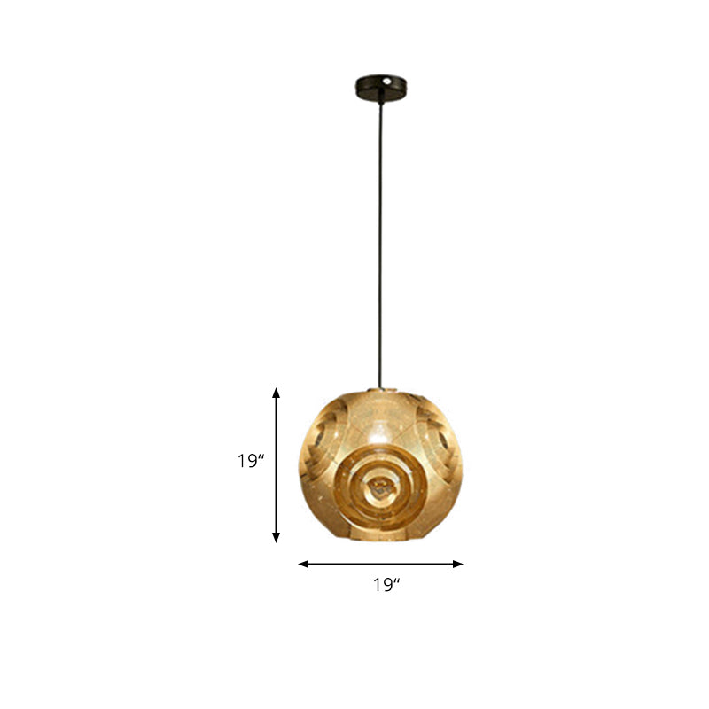 Nordic Metal Globe Pendant Lighting, 1-Light Chrome/Gold/Rose Gold Ceiling Light - 11"/12.5"/15"W