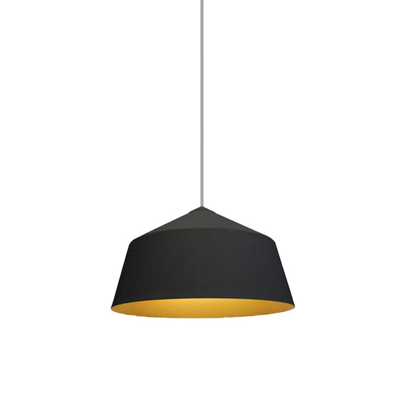 Nordic Style Dome Pendant Ceiling Light - Metal, 1 Light, Black/White