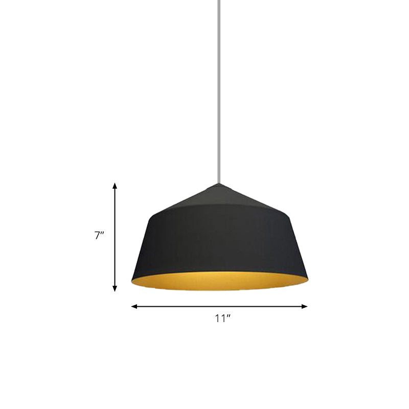 Nordic Style Dome Pendant Ceiling Light - Metal, 1 Light, Black/White