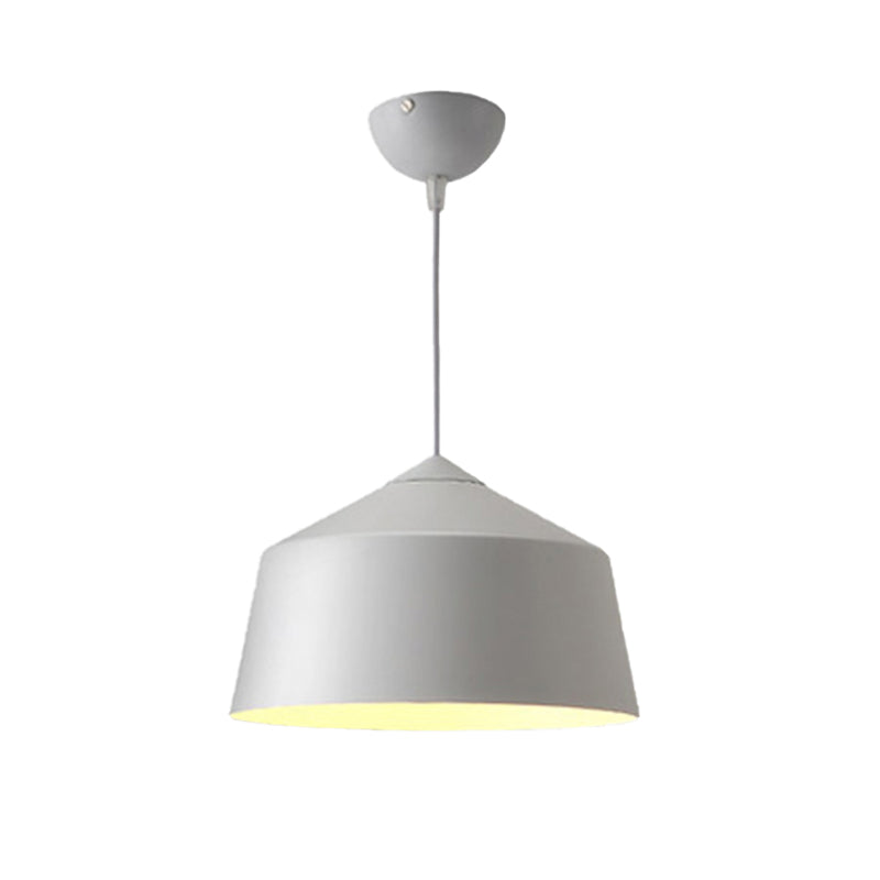 Nordic Metal Dome Pendant Light - 1-Light, Black/Grey/Pink Hanging Ceiling Lamp