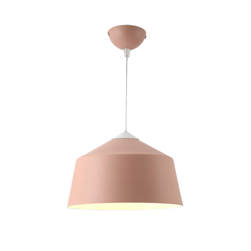 Nordic Metal Dome Pendant Light - 1-Light, Black/Grey/Pink Hanging Ceiling Lamp