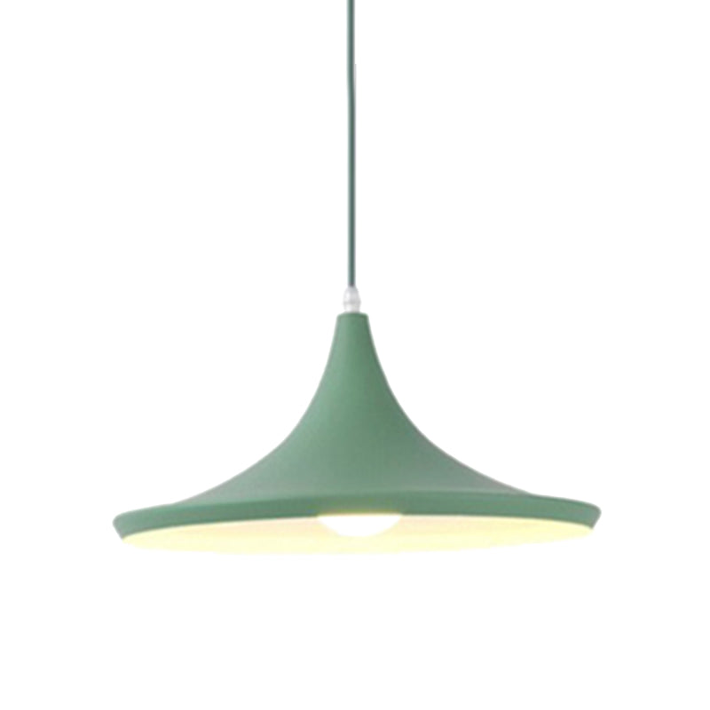 Hanging Macaron Style Cone Pendant Light - Pink/Yellow/Blue 1/3 Metal Linear/Round Canopy