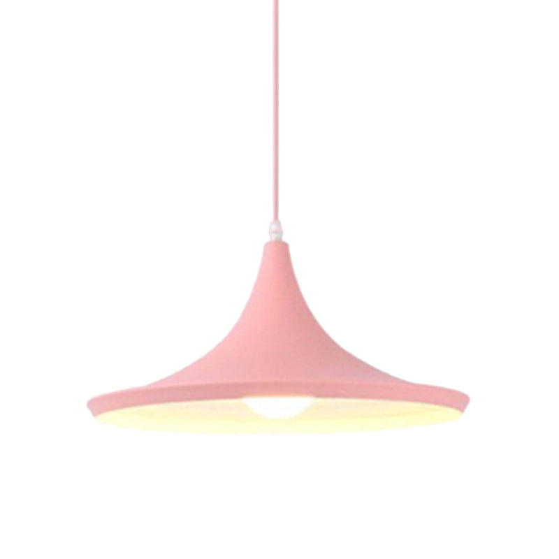 Macaron Style Metal Cone Pendant Light - 1/3 Light Pink/Yellow/Blue - Linear/Round Canopy