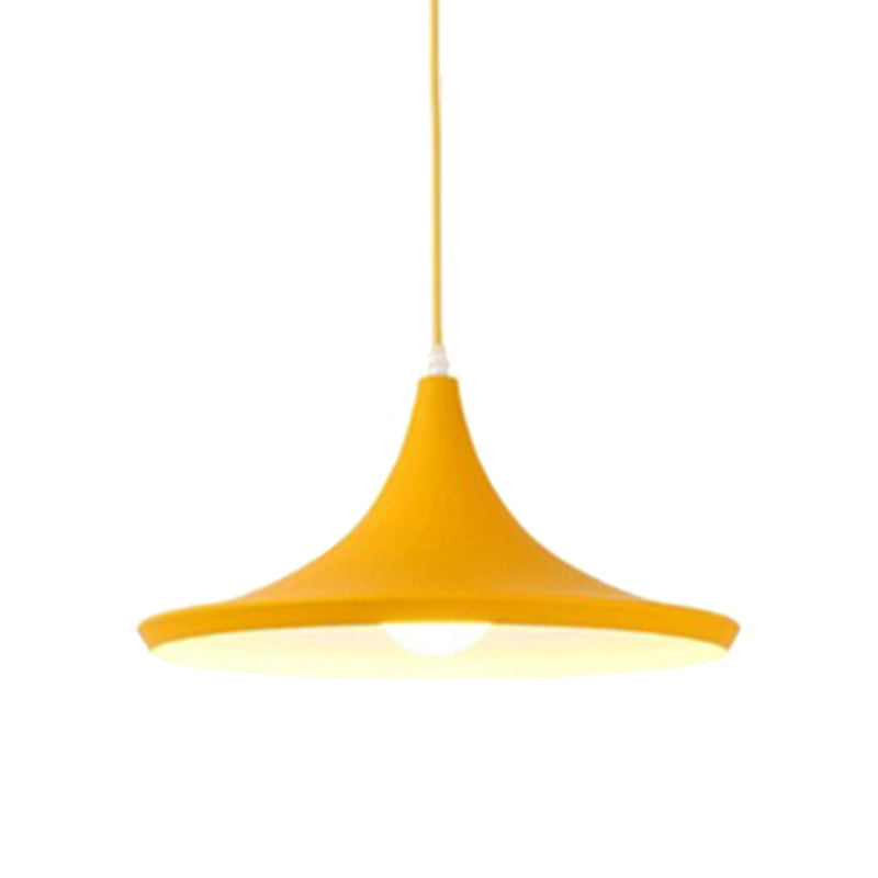 Macaron Style Metal Cone Pendant Light - 1/3 Light Pink/Yellow/Blue - Linear/Round Canopy