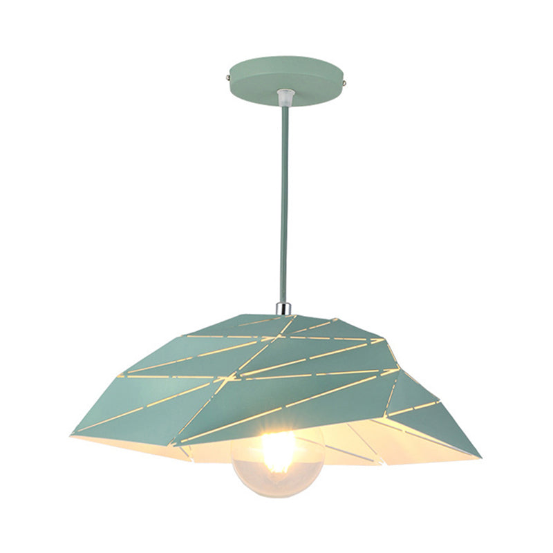 Contemporary Metal Shade Ceiling Pendant Light In Pink/Yellow/Green - Asymmetrical Hanging Lamp Kit