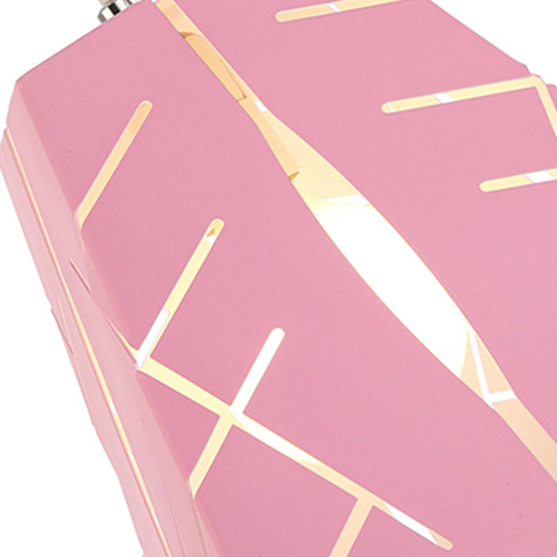 Modern Tapered Pendant Ceiling Light - Pink/Yellow/Blue Metal with 1 Light
