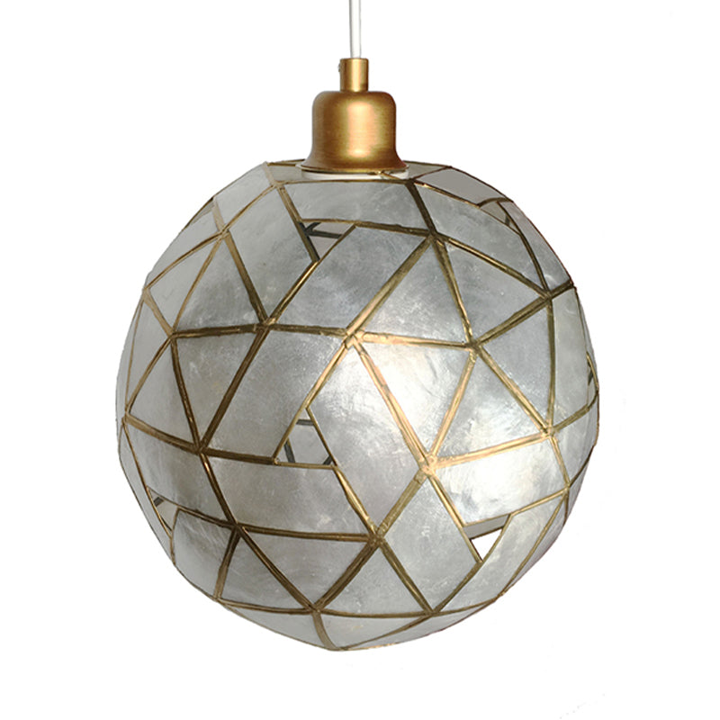 Gold Ball Shell Pendant Dining Room Ceiling Light