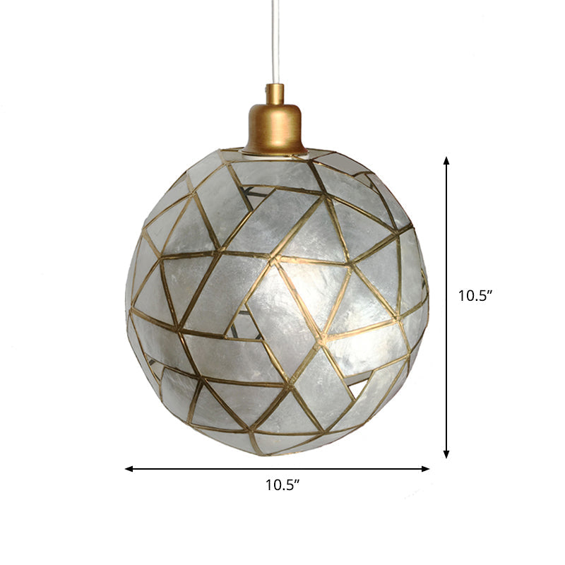 Gold Ball Shell Pendant Dining Room Ceiling Light