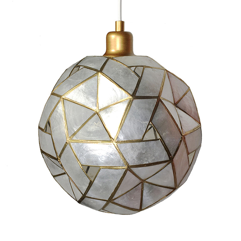Gold Ball Shell Pendant Dining Room Ceiling Light