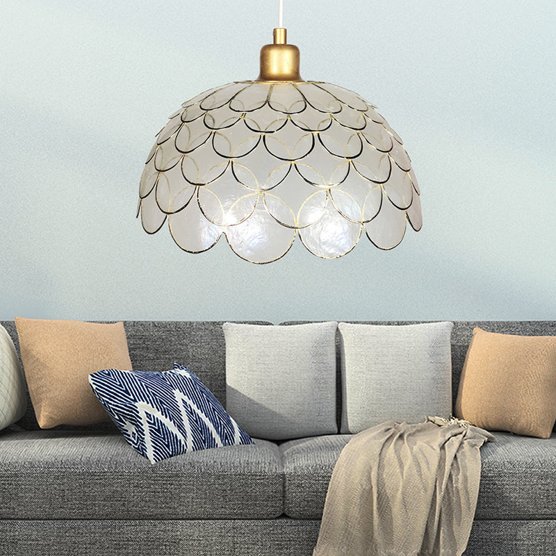 Gold Nordic Dome Pendant Light With Down Lighting For Living Room White