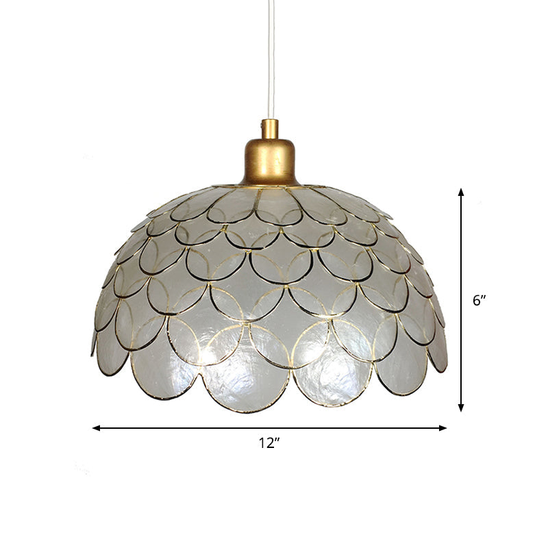 Gold Nordic Dome Pendant Light With Down Lighting For Living Room