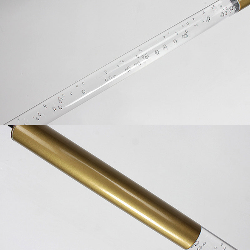 Modern Crystal Hanging Pendant Light - 1-Light Gold Ceiling Lamp for Bars - Warm/White/Purple Light