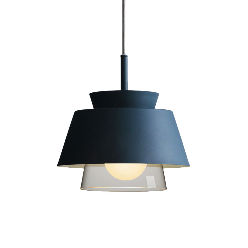 Blue/Green Tapered Hanging Light Macaron Pendant Lamp for Dining Room