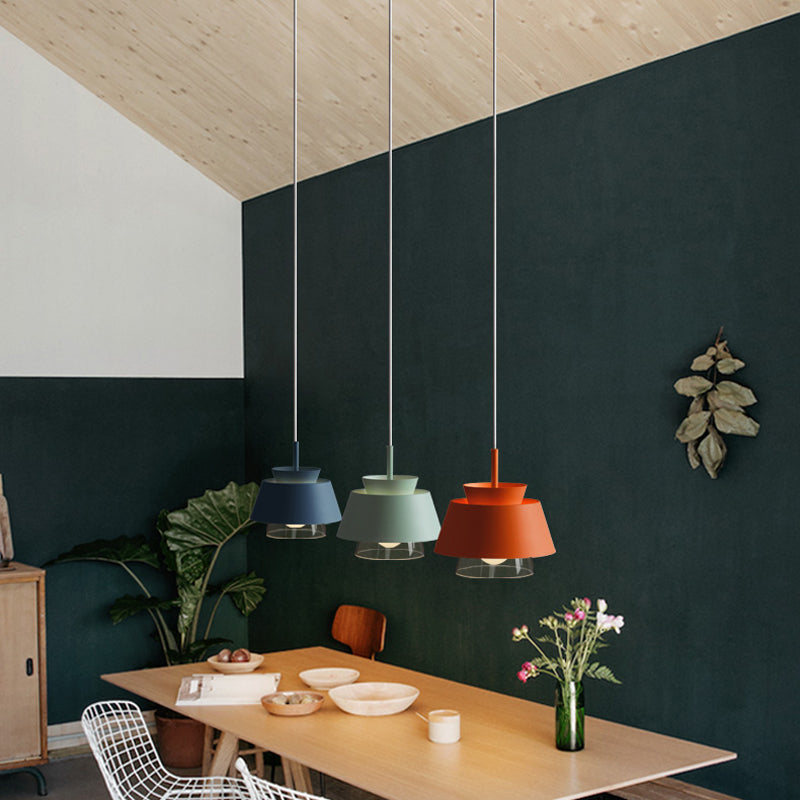 Blue/Green Tapered Hanging Light Macaron Pendant Lamp - Perfect For Dining Room