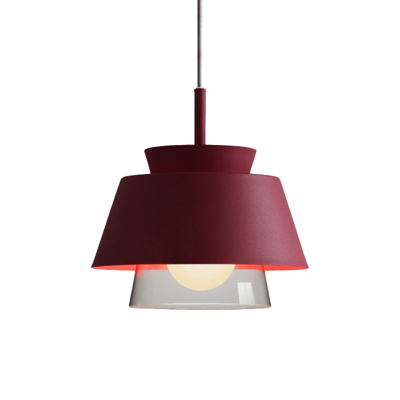 Blue/Green Tapered Hanging Light Macaron Pendant Lamp for Dining Room