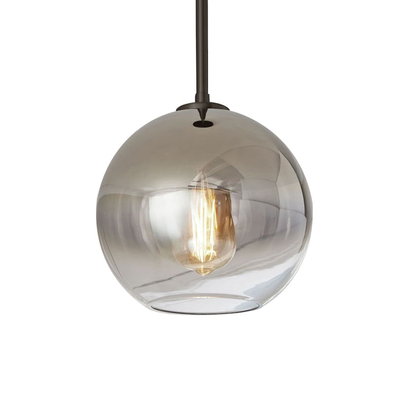 Nordic Glass Globe Pendant Lighting - 8"/10"/12"W - 1 Light Sliver/Gold Hanging Light