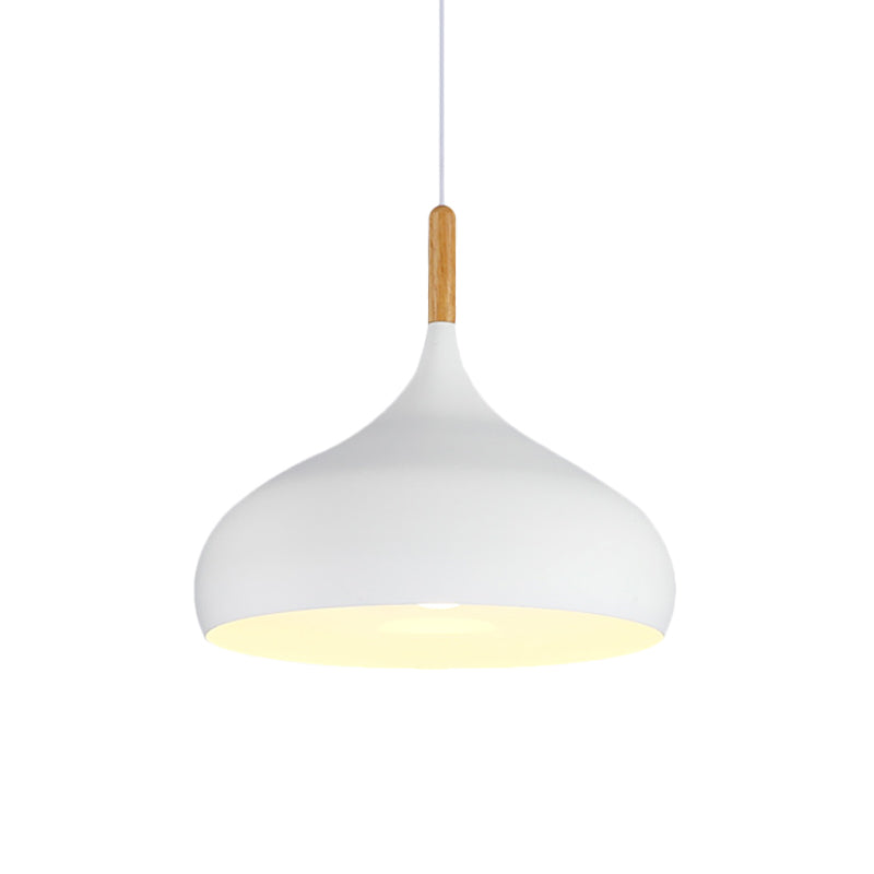 Suspension en forme de larme de 9,5"/12,5"/14"W de style nordique en métal à 1 lumière, noir/blanc/doré