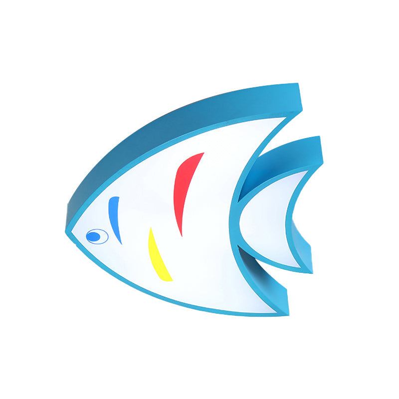 Bright Fish Pendant Light: Vibrant Acrylic Hanging for Kindergarten Hallway
