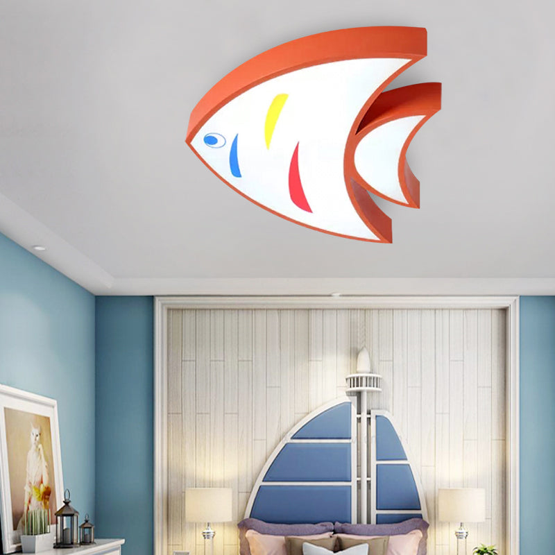 Bright Fish Pendant Light: Vibrant Acrylic Hanging For Kindergarten Hallway Red / 17 White