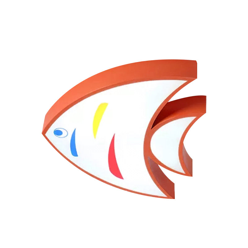 Bright Fish Pendant Light: Vibrant Acrylic Hanging for Kindergarten Hallway