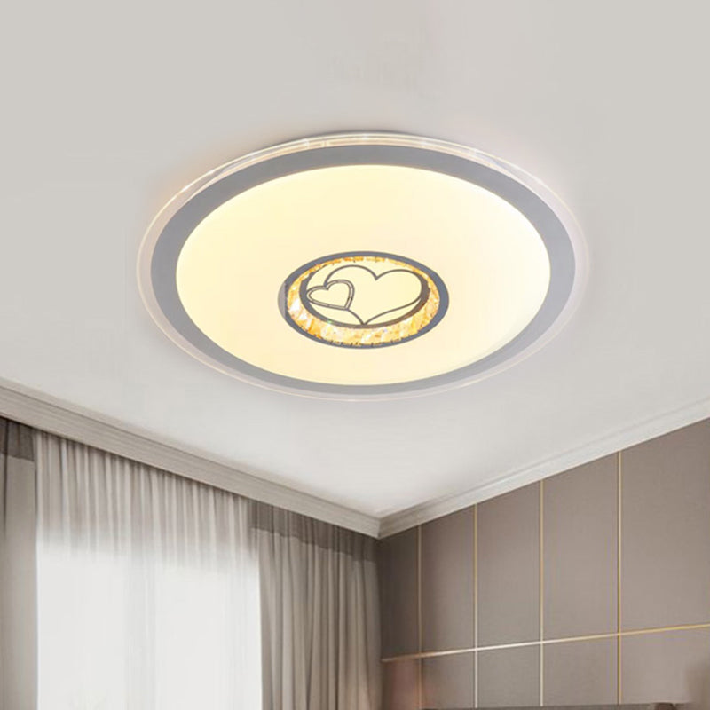 Modern LED Heart Pattern Ceiling Mounted Acrylic Flushmount Light for Bedroom