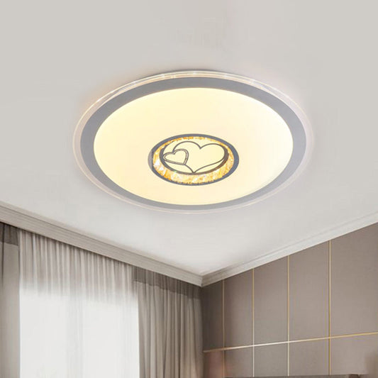 Modern LED Heart Pattern Ceiling Mounted Acrylic Flushmount Light for Bedroom
