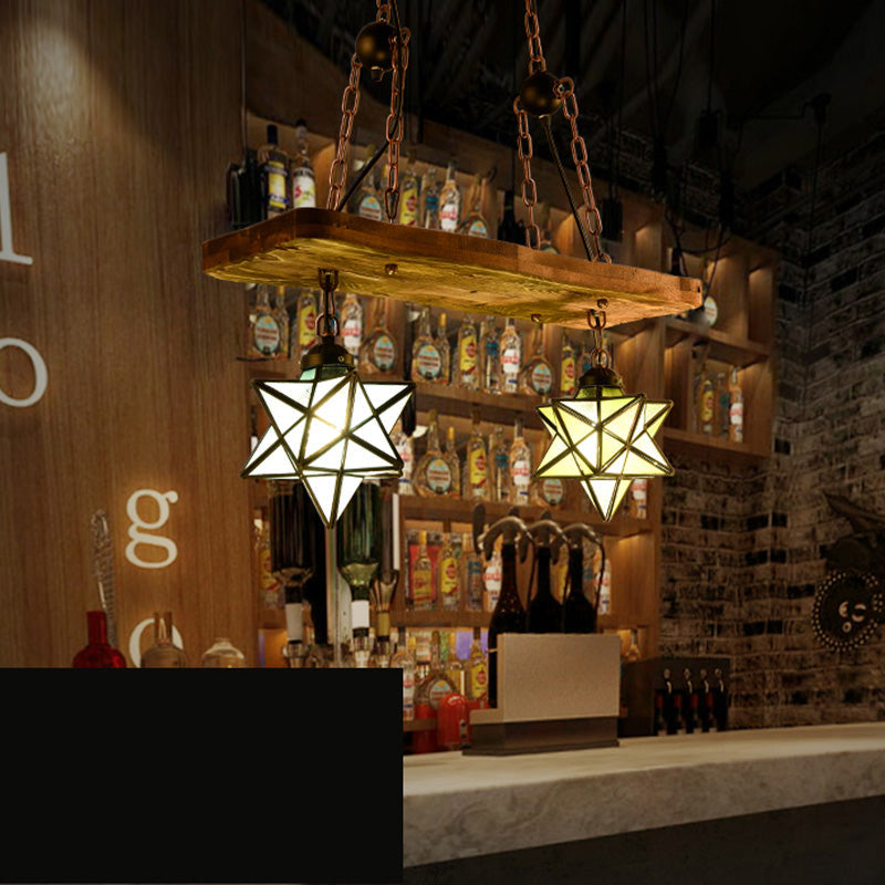 Rustic Star Chandelier with Colorful Glass Indoor Pendant Light (2/3 Lights) for Kitchen